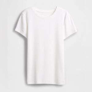 Gap White Modern Ribbed Short Sleeve Crewneck Tee Size XL Great Condition